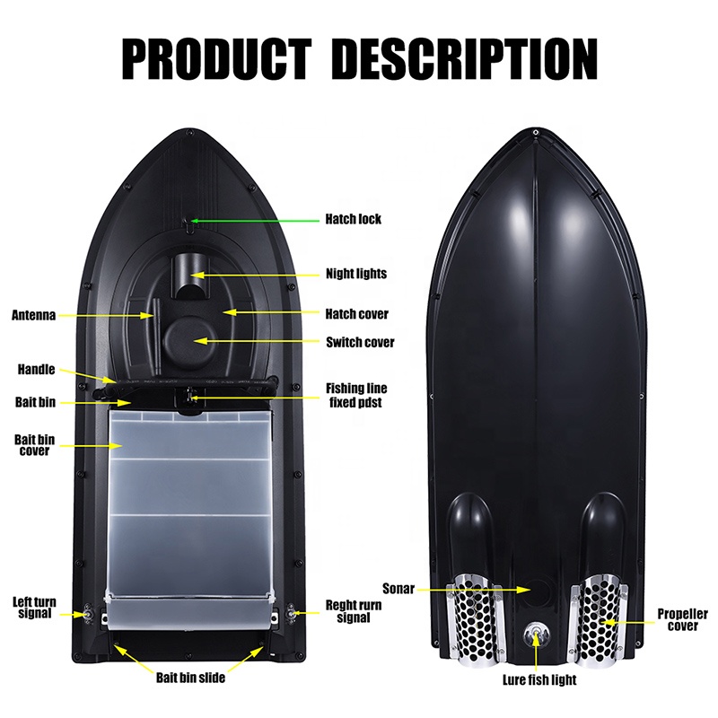 Rc Bait Boat Gps Autopilot Fish Finder - Alman Malı JABO2BG 20A*2 Çift Akülü