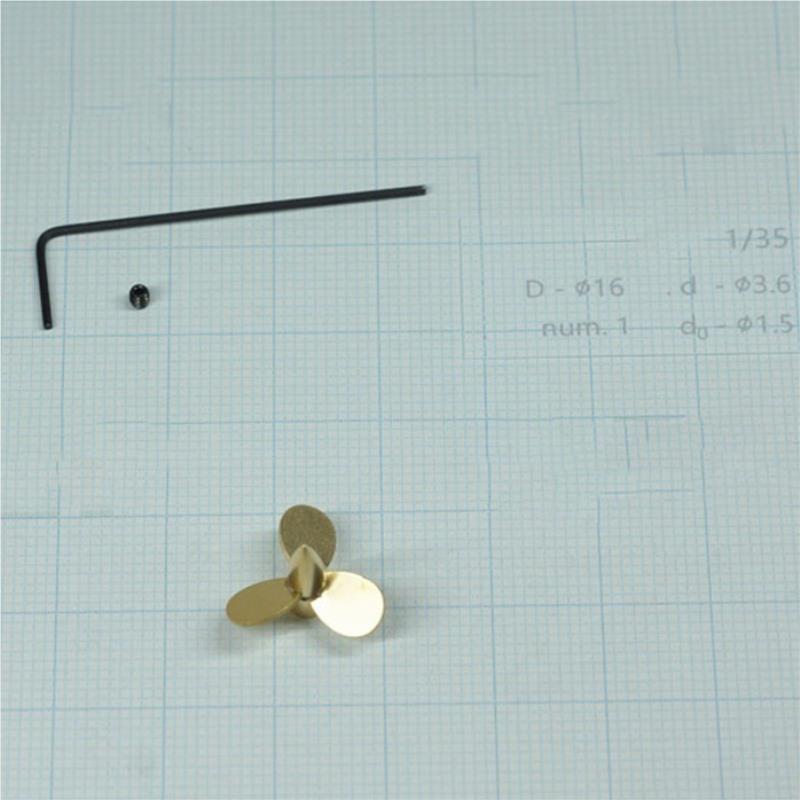 Rc Boat Metal Propeller Copper 3 Blade - 16mm 3 Kanatlı Bakır Pervane RC