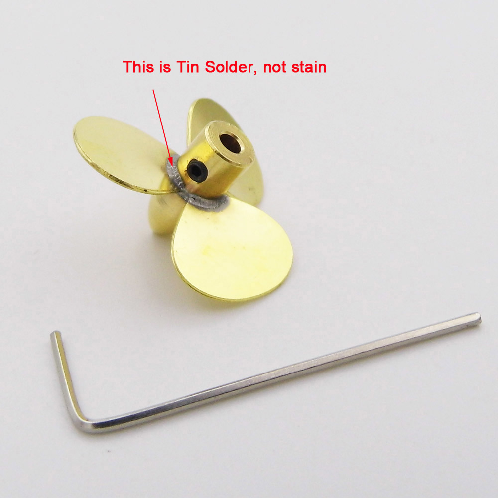1 adet 12mm 14mm 16mm 20mm 23m - Rc Boat Metal Propeller Copper 3 Blade incelemesi ve fiyatı