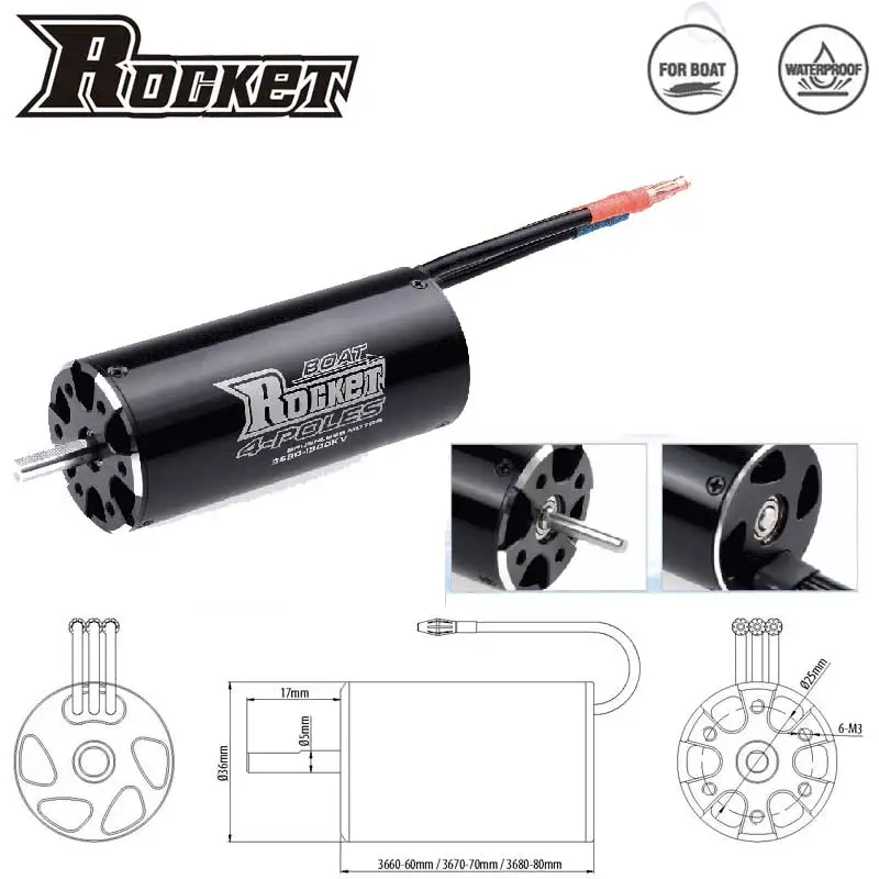 UniFlyROCKET-RC 2948/2958/2968 - Rc Boat Water Cooling Jacket Motor incelemesi ve fiyatı