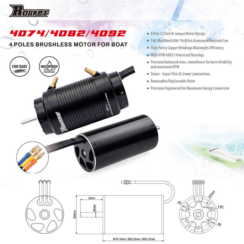 1000mm (veya üstü) RC araba 40 - Rc Boat Water Cooling Jacket Motor incelemesi ve fiyatı