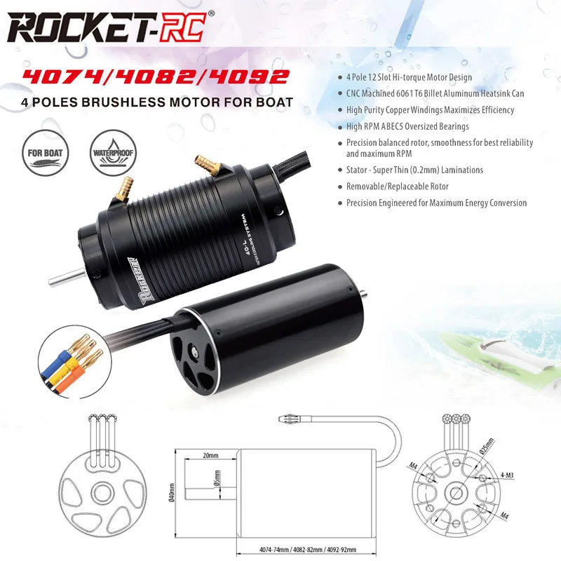 UniFlyRocket-RC 4074 4082 4092 - Rc Boat Water Cooling Jacket Motor incelemesi ve fiyatı