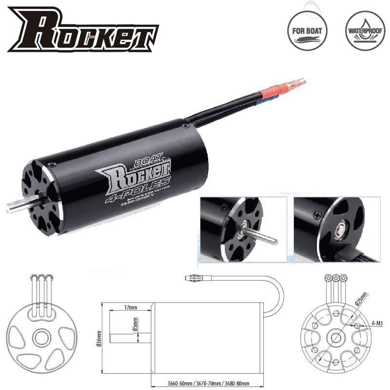 ROCKET-RC 2968 2958 2948 fırça - Rc Boat Water Cooling Jacket Motor incelemesi ve fiyatı